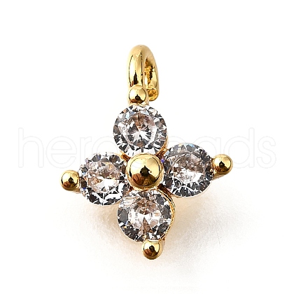 Brass Micro Pave Cubic Zirconia Pendants KK-D356-07D-G-1