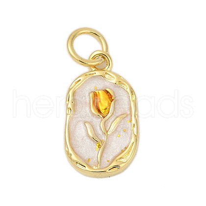 Brass Enamel Pendants KK-U068-05G-01-1