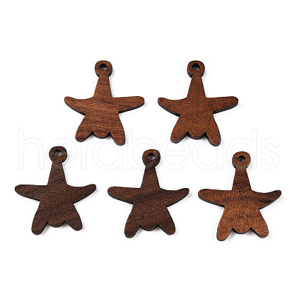 Natural Walnut Wood Pendants WOOD-T023-25-1