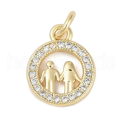 Rack Plating Brass Micro Pave Cubic Zirconia Pendants KK-H509-27G-1