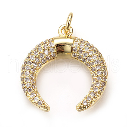 Brass Micro Pave Cubic Zirconia Pendants ZIRC-Q013-37G-1