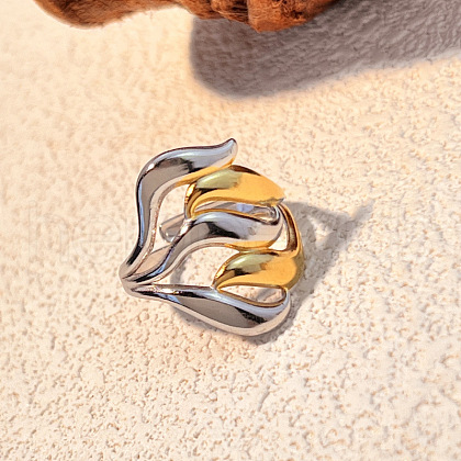 304 Stainless Steel Adjustable Cuff Rings RJEW-S626-01GP-C-1