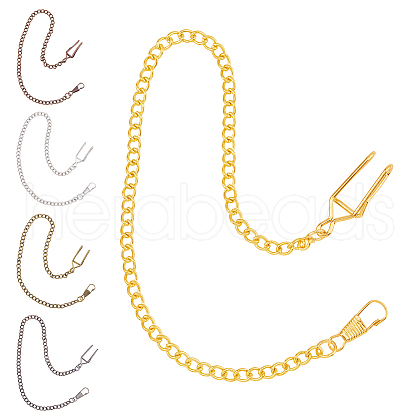 SUPERFINDINGS 5Pcs 5 Colors Alloy Clip Pocket Watch Chain FIND-FH0009-15-1