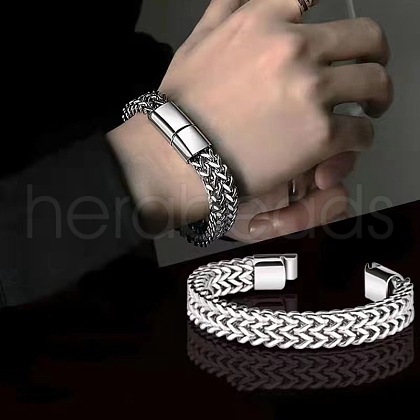 Punk Style 304 Stainless Steel Curb Chain Bracelets for Men WGFAED6-05-1