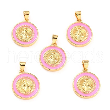 Brass Enamel Pendants KK-P209-03G-11-RS-1
