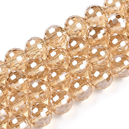 Electroplate Glass Bead Strands EGLA-R041-10mm-09-1