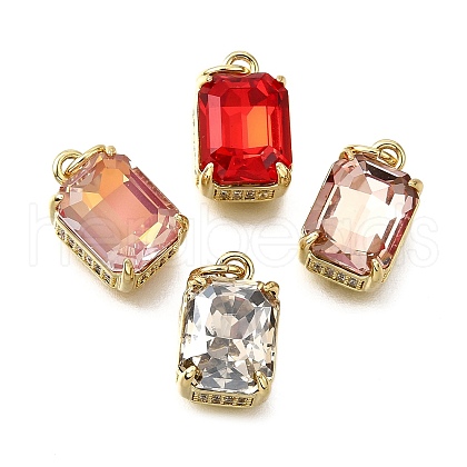 Brass Glass Charms KK-V011-32G-1