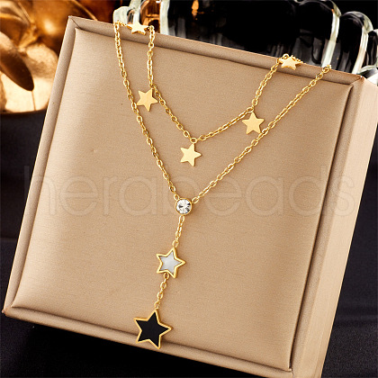 304 Stainless Steel Cubic Zirconia Pendant Necklaces FS-WG8DFC4-06-1