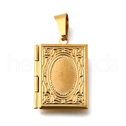 316 Stainless Steel Locket Pendants STAS-G146-25G-1