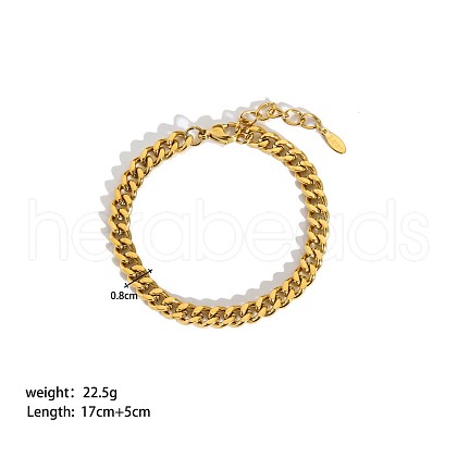 Simple Stainless Steel Curb Chains Bracelets for Summer Beach PM6439-1-1