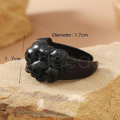 Vintage Ethnic Style Skull Alloy Cuff Open Rings PS7884-10-1