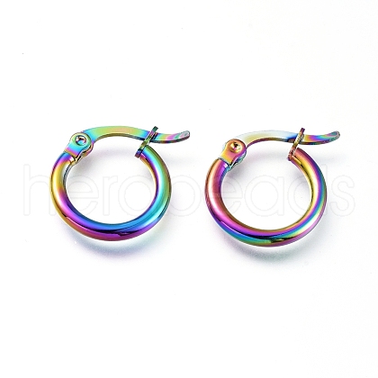 201 Stainless Steel Hoop Earrings EJEW-A063-20L-M-1