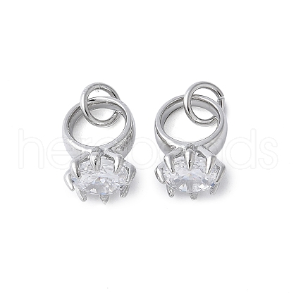 Brass Micro Pave Cubic Zirconia Charms KK-C089-02P-1