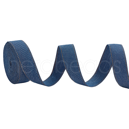 Synthetic Cotton Denim Ribbons for Bow Making SRIB-WH0011-270E-1