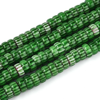 Handmade Millefiori Glass Beads Strands LAMP-T021-27B-06-1