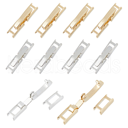 SUPERFINDINGS 20Pcs 2 Colors Eco-Friendly Brass Watch Band Clasps KK-FH0007-69-1