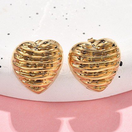 304 Stainless Steel Stud Earrings EJEW-V016-02G-03-1