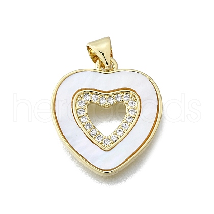 Brass Micro Pave Cubic Zirconia Pendants KK-V010-05G-03-1
