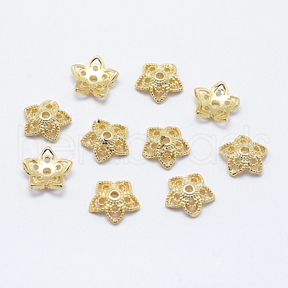 5-Petal Brass Caps KK-F727-77G-NF-1