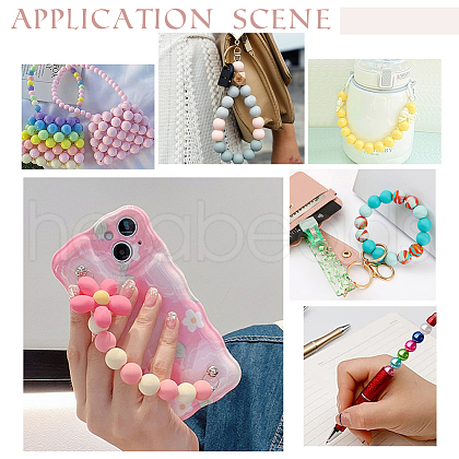   45Pcs 3 Colors Food Grade Eco-Friendly Silicone Focal Beads SIL-PH0001-09-1