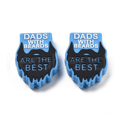 Father's Day Silicone Beads SIL-V006-02I-1