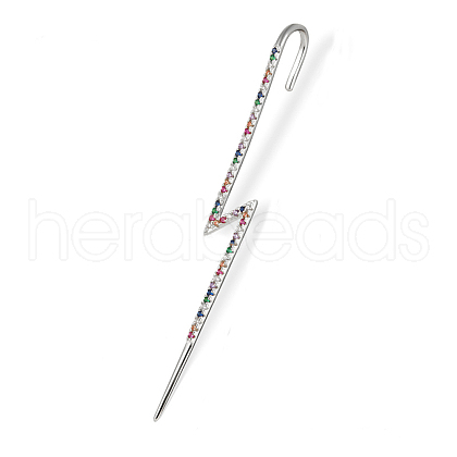 S925 Sterling Silver Rhinestone Lightning Bolt Cuff Earrings JO6413-2-1