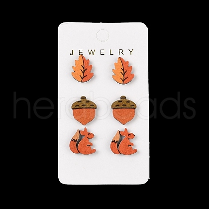 Thanksgiving Stud Earrings Set EJEW-U016-01P-02-1