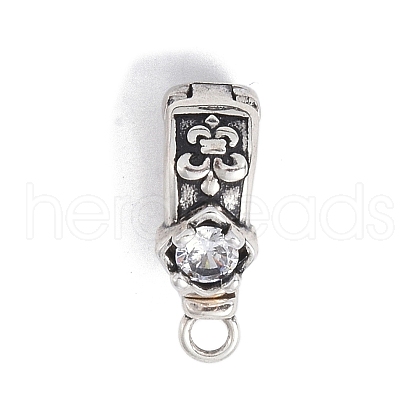 Brass Micro Pave Cubic Zirconia Donut Bails ZIRC-NH0001-02AS-1