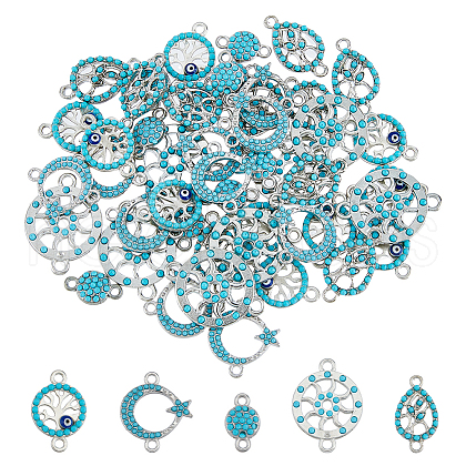 HOBBIESAY 50pcs 5 styles Alloy Connector Charms Sets FIND-HY0002-45-1