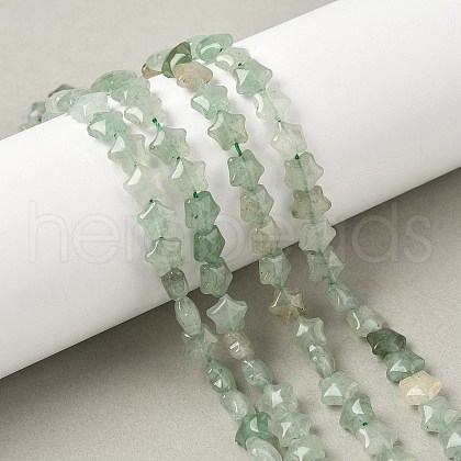 Natural Green Aventurine Star Beads Strands G-Z080-A12-1