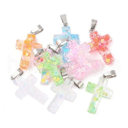 Luminous Resin Sequins Pendants RESI-V006-01B-P-1
