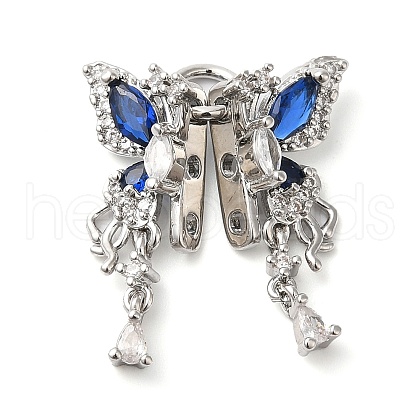 Brass Micro Pave Cubic Zirconia Slide Charms KK-G503-37P-02-1