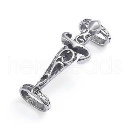 Retro 304 Stainless Steel Slide Charms/Slider Beads STAS-L243-033AS-1