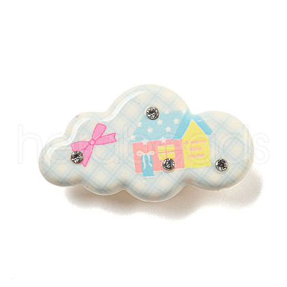 Cute Cloud Resin Alligator Hair Clips AJEW-U004-04B-1