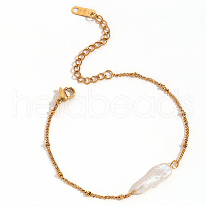 Mother's Day Jewellery Nuggets Natural freshwater Pearls Link Bracelets VQ6505-2-1
