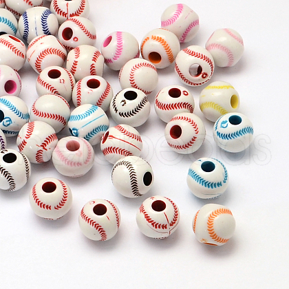Tennis Craft Style Acrylic Beads SACR-R886-05-1