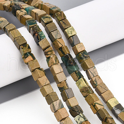 Natural Verdite Stone Beads Strands G-T140-47B-1