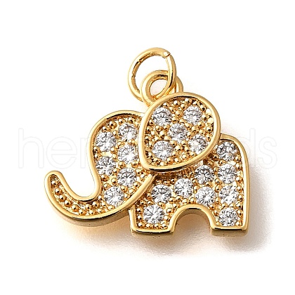 Brass Micro Pave Cubic Zirconia Pendants KK-K294-12G-1