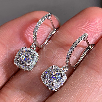 Brass Cubic Zirconia Hoop Earrings WGBBAEC-01-1