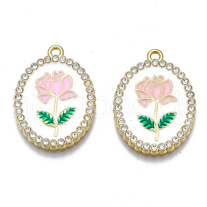 Rack Plating Alloy Enamel Pendants PALLOY-S132-337E-1