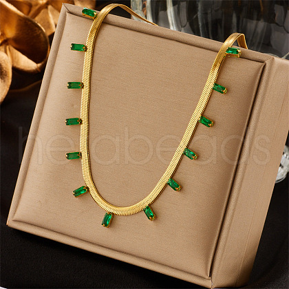 304 Stainless Steel Flat Snake Chain Necklaces FS-WG34384-01-1
