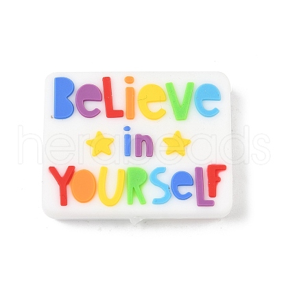 Word Silicone Focal Beads SIL-P010-01A-1