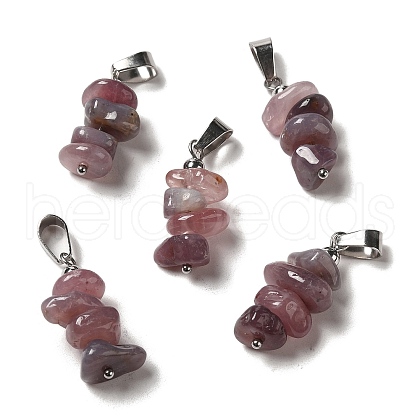 Natural Purple Aventurine Chip Pendants G-H307-07P-09-1