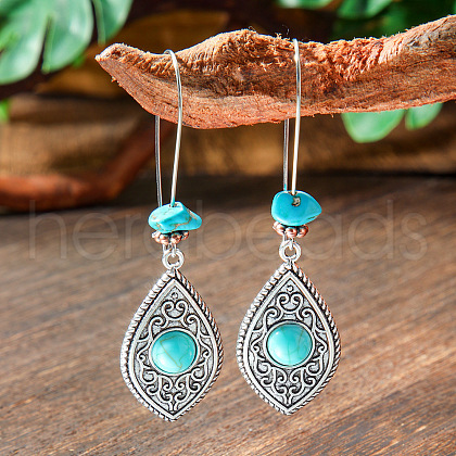 Bohemian Style Alloy Acrylic Hoop Earrings WG0B115-13-1