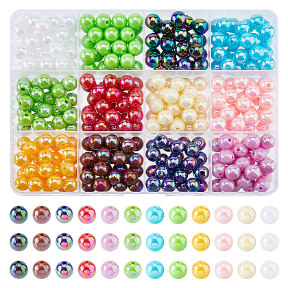 DICOSMETIC 336Pcs 12 Styles Opaque Acrylic Imitation Pearl Beads MACR-DC0001-12-1