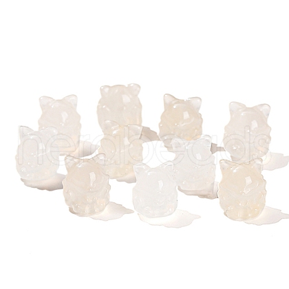 Natural Yan Yuan Agate Carved Nine-Tailed Fox Beads PW-WGF640A-01-1