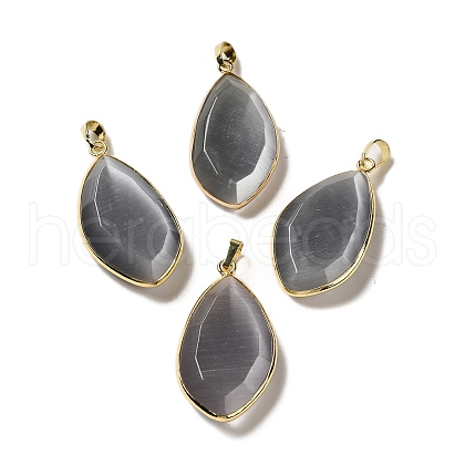 Cat Eye Pendants G-K338-08G-07-1