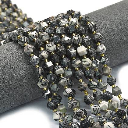 Natural Black Netstone Beads Strands G-I376-A69-01-1