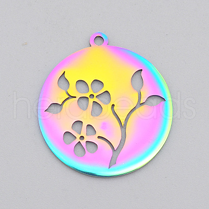 Ion Plating(IP) 201 Stainless Steel Pendants STAS-T056-LA555-1