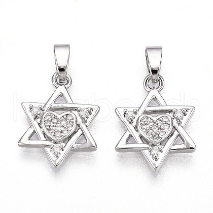 Brass Micro Pave Cubic Zirconia Pendants KK-T070-60P-1